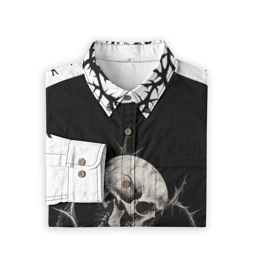 ' BEAUTY DON'T DIE' LONG SLEEVE BUTTON UP